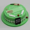 Cricket Star Birthday Cake – cricket-themed cake with edible cricket bat, ball, and stumps