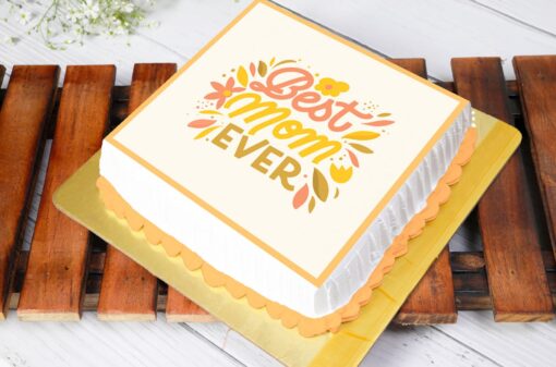 Forever Best Mom Cake – elegant cake decorated with heartfelt message for Mother’s Day