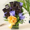 Bournville Chocolate Floral Vase – elegant bouquet of Bournville chocolates arranged in a glass vase