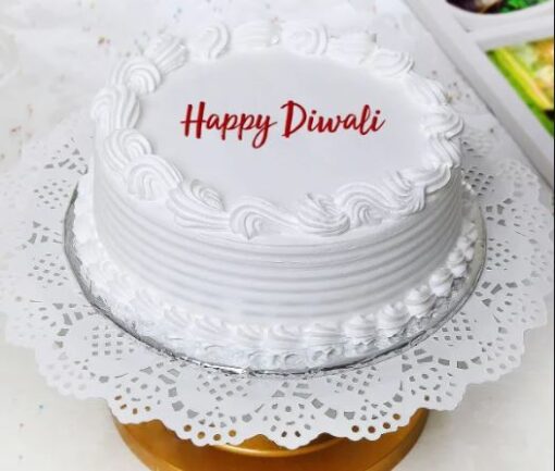 Diwali Festive Cake decorated with colorful diyas and intricate rangoli designs.