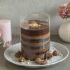 Chocolate Surprise Pullup Cake with rich chocolate cream filling and moist chocolate sponge layers