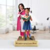 Custom hand-drawn mom and daughter caricature portrait with personalized details, perfect gift for family celebrations.