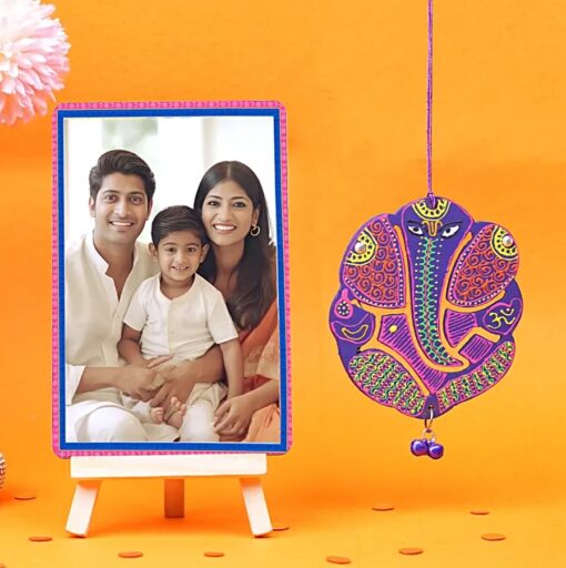 Customizable Ganesha wall frame featuring intricate design and spiritual motifs, ideal for personalized home décor