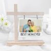 Customized Supermom Keepsake Frame displaying five cherished family photos in a laser-cut wooden frame