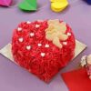 Luxe Heart Floral Cake—heart-shaped cake decorated with elegant edible flowers