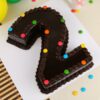 Elegant Number Chocolate Cake with chocolate layers and fondant number decoration.