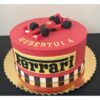 Ferrari Speedster Cake—luxury sports car designer cake with vibrant red icing and sleek detailing.