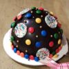 Gemstone Piñata Cake with colorful gem candies inside and a chocolate outer shell.