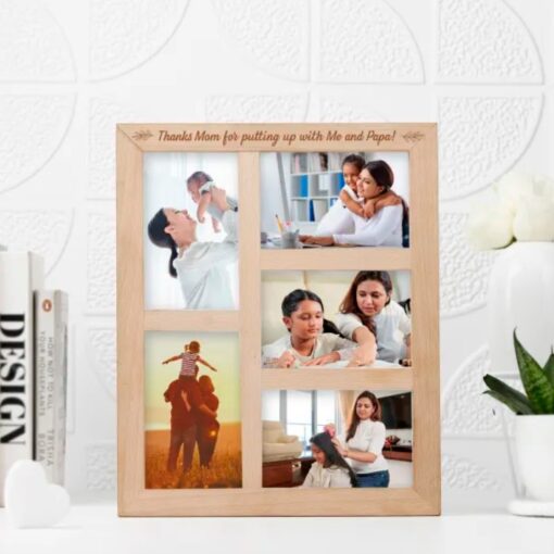 Personalized Grateful Memories Collage Frame displaying multiple cherished photos of a mother and child