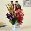 Birthday Chocolate Elegance Vase – premium chocolates artistically arranged in an elegant vase for birthday gifting.