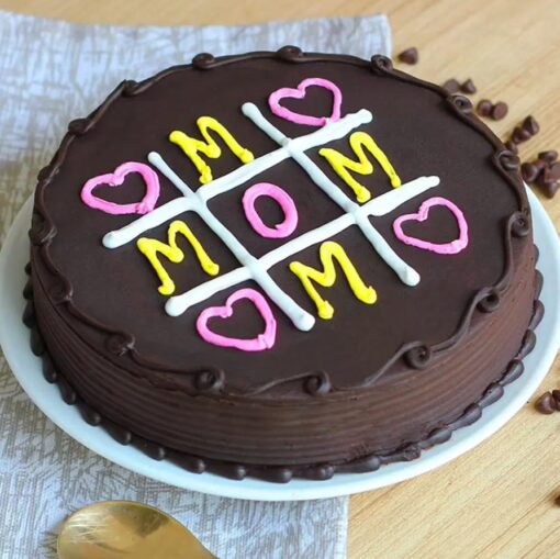 Happy Mom’s Day Cake – colorful celebration cake decorated with joyful designs and floral accents