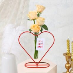 Elegant Heart Bloom Planter with lavender, pink, white, and peach roses arranged in a heart-shaped planter