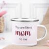 Ceramic coffee mug with "Mom, my role model" printed in elegant typography