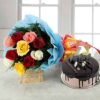 Chocolate Garden Rose Cake—rich chocolate cake decorated with elegant edible roses and floral accents.