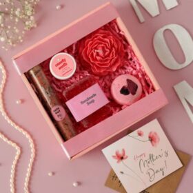 Mom's Serene Escape Hamper featuring a selection of relaxation and spa items beautifully arranged