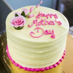 Mom’s Heavenly Cream Cake – layered cake with whipped cream, fresh strawberries, and creamy frosting