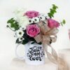 Mom’s Blooming Mug Gift with elegant flowers arranged in a personalized mug