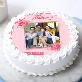 Mom's Photo Memory Cake – edible cake decorated with personalized photos and elegant frames for Mother’s Day