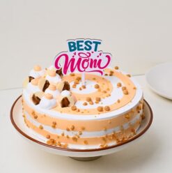 Mom’s Golden Butterscotch Treat – moist butterscotch cake with creamy frosting and crunchy butterscotch toppings