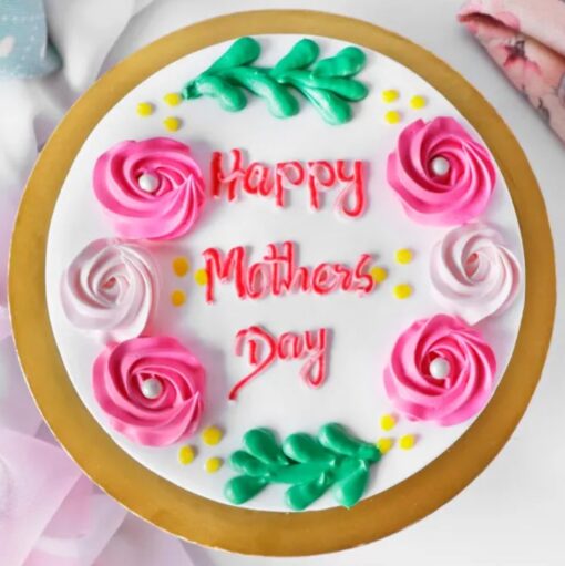 Rose Petal Sweet Surprise cake decorated with delicate rose petals for Mom