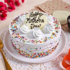 Mom’s Vanilla Sprinkle Cake – vanilla funfetti cake with rainbow sprinkles and vanilla buttercream frosting