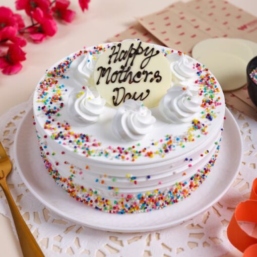Mom’s Vanilla Sprinkle Cake – vanilla funfetti cake with rainbow sprinkles and vanilla buttercream frosting