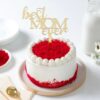 Mom’s Luxe Velvet Cake with smooth velvet layers and elegant decoration