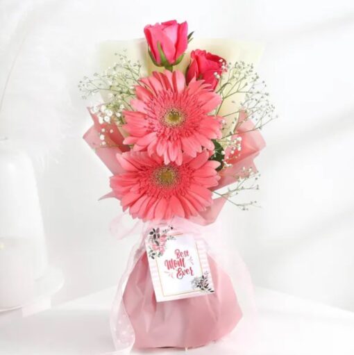 Mother's Day Floral Gala bouquet with elegant pink and lavender flowers arranged for gifting mom