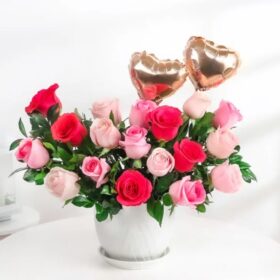 Radiant Rose Love Bouquet with vibrant pink and red roses arranged beautifully for gifting