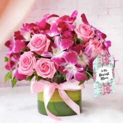 Harmonious Orchid Rose Bouquet featuring elegant orchids and roses arranged beautifully