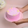 Pink Majesty Mom Cake – elegant pink cake decorated with floral buttercream for Mother’s Day