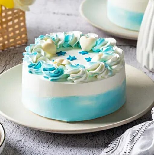 Elegant Vanilla Flower Cake – vanilla ice cream cake with fondant flowers