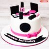 Glamour Beauty Cake – stylish cake decorated with makeup-themed fondant elements