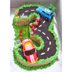 Number Fondant Celebration Cake – 2 kg cake decorated with fondant numbers and colorful designs