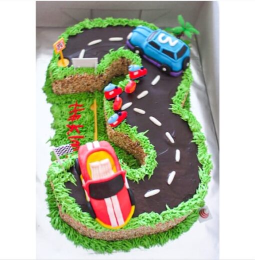 Number Fondant Celebration Cake – 2 kg cake decorated with fondant numbers and colorful designs