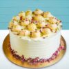 Rasmalai Velvet Indulgence – rich cake with saffron milk, whipped cream, pistachios, and rose petals