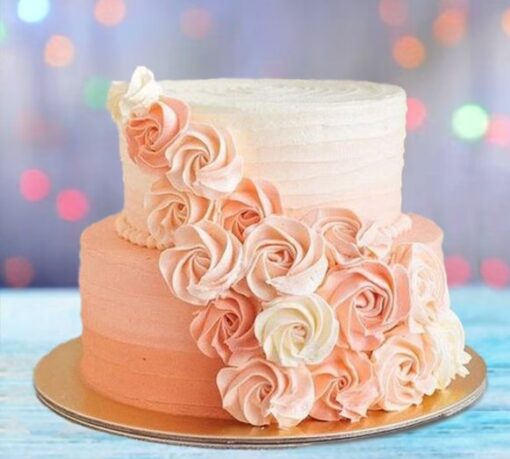 Creamy Bloom Bouquet Cake – vanilla cake decorated with colorful buttercream flowers