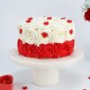 Divine Rosy Delight Cake – heart-shaped cake decorated with buttercream roses and rose water frosting.
