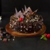 Marble Truffle Crunch Cake – swirled marble cake with chocolate truffle filling and crunchy chocolate toppings