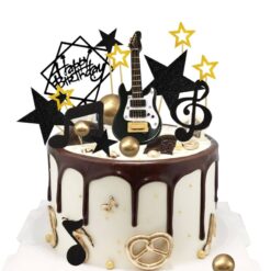 Oreo Guitar Chocolate Cake – chocolate cake decorated with Oreo cookies in guitar shape