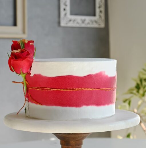 Tropical Rose Pineapple Delight – moist pineapple cake decorated with red roses