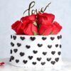 Sweetheart Choco Vanilla Cake – layered chocolate and vanilla cake decorated for Valentine’s Day
