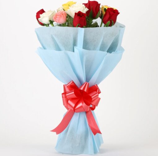 Mixed Roses Delight Bouquet – vibrant assorted roses bouquet with multiple colors.