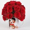 White Rose Keepsake Mug – ceramic mug with delicate white rose design and personalized photo.