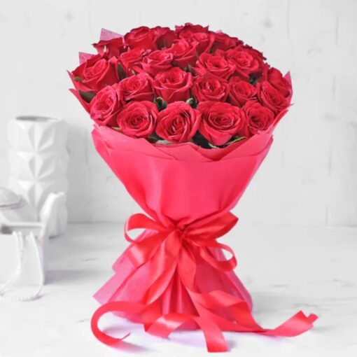 Valentine’s Red Rose Bliss bouquet featuring fresh red roses arranged beautifully for a romantic gift
