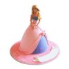 Barbie Character Cake with pink buttercream gown and decorative frosting flowers