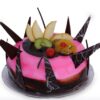 Artistic Fruit Layer Cake decorated with fresh fruits and elegant floral designs.