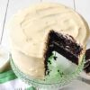 Chocolate Whipped Vanilla Delight cake with vanilla layers and whipped chocolate frosting.