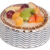 Vanilla Fruit Medley Cake with fresh strawberries, blueberries, raspberries, and creamy vanilla frosting.