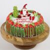 Jolly Santa Cake decorated with Santa Claus figure and Christmas-themed frosting.